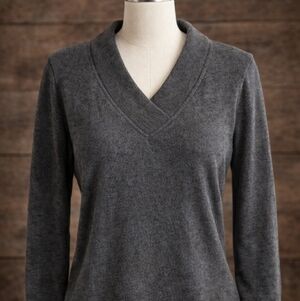 Athleta Women’s Small Petite Charcoal Knit Sweater Tunic Cozy Relaxed Fit